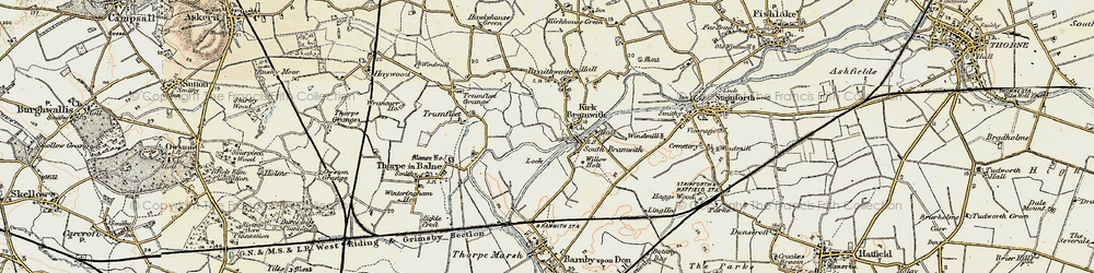 Old map of Kirk Bramwith in 1903