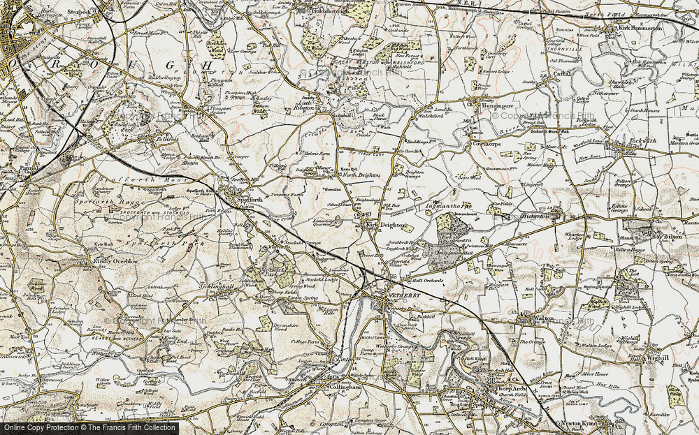 Old Map of Kirk Deighton, 1903-1904 in 1903-1904