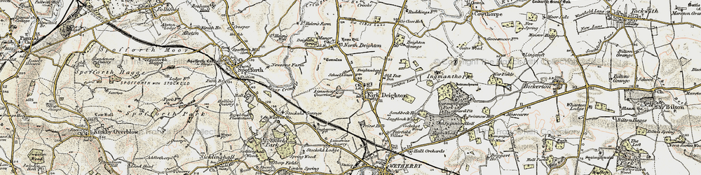 Old map of Kirk Deighton in 1903-1904