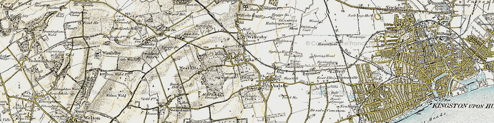 Old map of Kirk Ella in 1903-1908