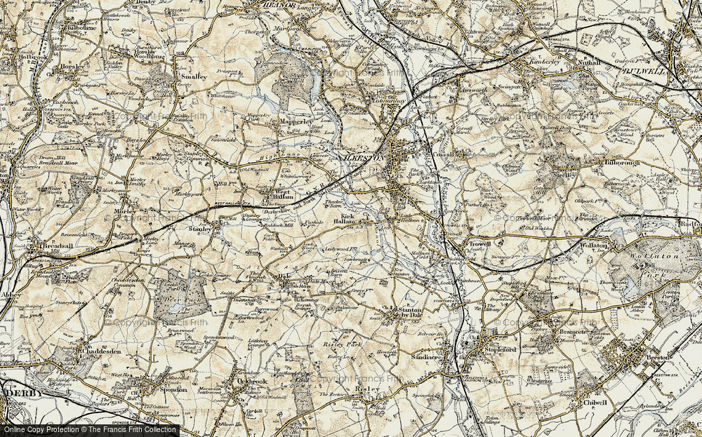 Old Map of Kirk Hallam, 1902-1903 in 1902-1903