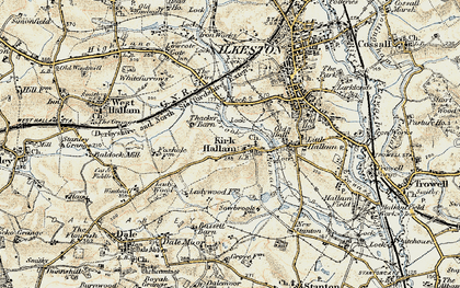 Old map of Kirk Hallam in 1902-1903