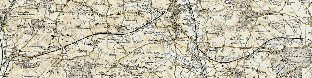 Old map of Kirk Hallam in 1902-1903