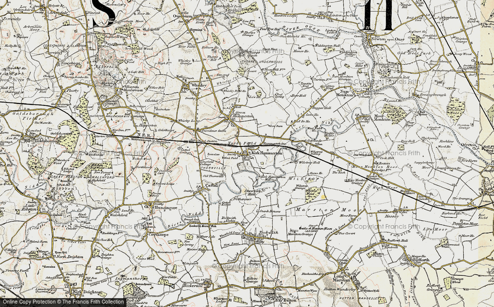 Old Map of Historic Map covering Wilstrop Village in 1903-1904