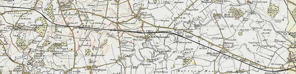 Old map of Wilstrop Village in 1903-1904