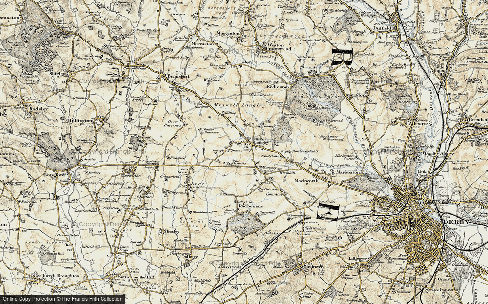 Old Map of Kirk Langley, 1902 in 1902