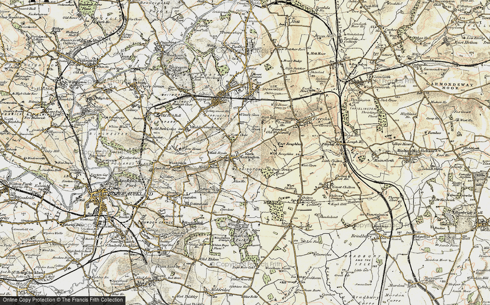 Old Map of Kirk Merrington, 1903-1904 in 1903-1904