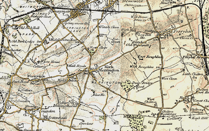 Old map of Kirk Merrington in 1903-1904