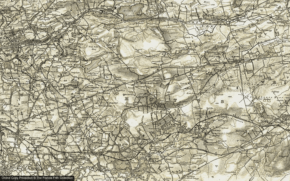 Old Map of Kirk of Shotts, 1904-1905 in 1904-1905