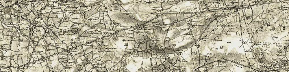 Old map of Kirk of Shotts in 1904-1905