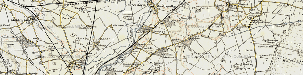 Old map of Kirk Sandall in 1903
