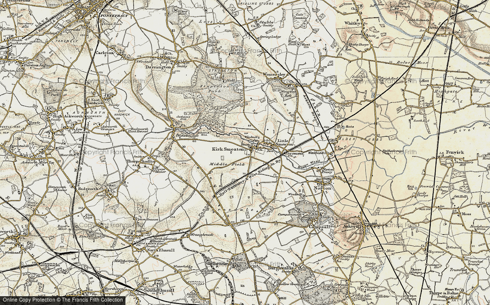 Old Map of Kirk Smeaton, 1903 in 1903