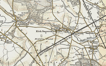 Old map of Kirk Smeaton in 1903