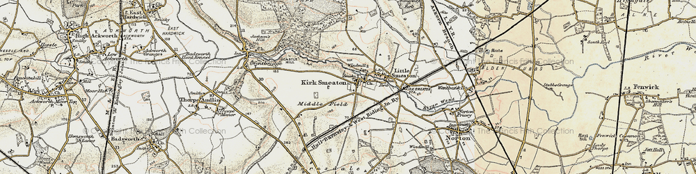 Old map of Kirk Smeaton in 1903