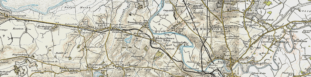 Old map of Kirkandrews-on-Eden in 1901-1904