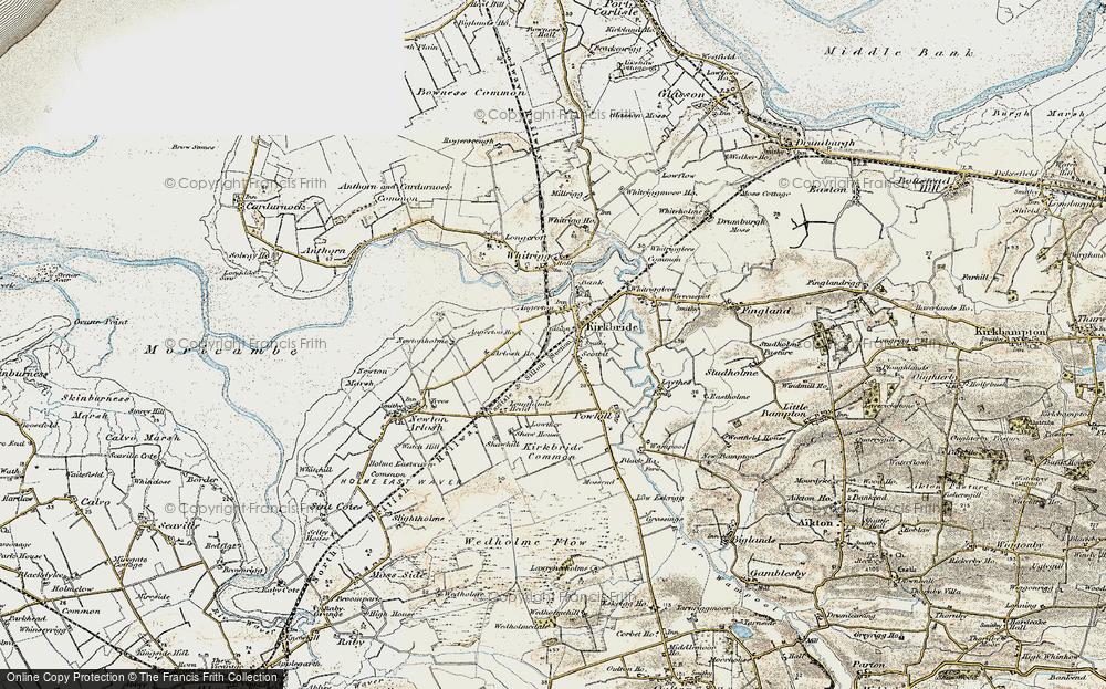 Old Map of Historic Map covering Arlosh Ho in 1901-1904