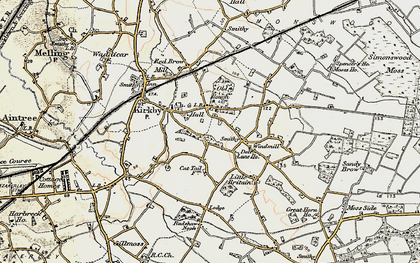 Old map of Kirkby in 1902-1903