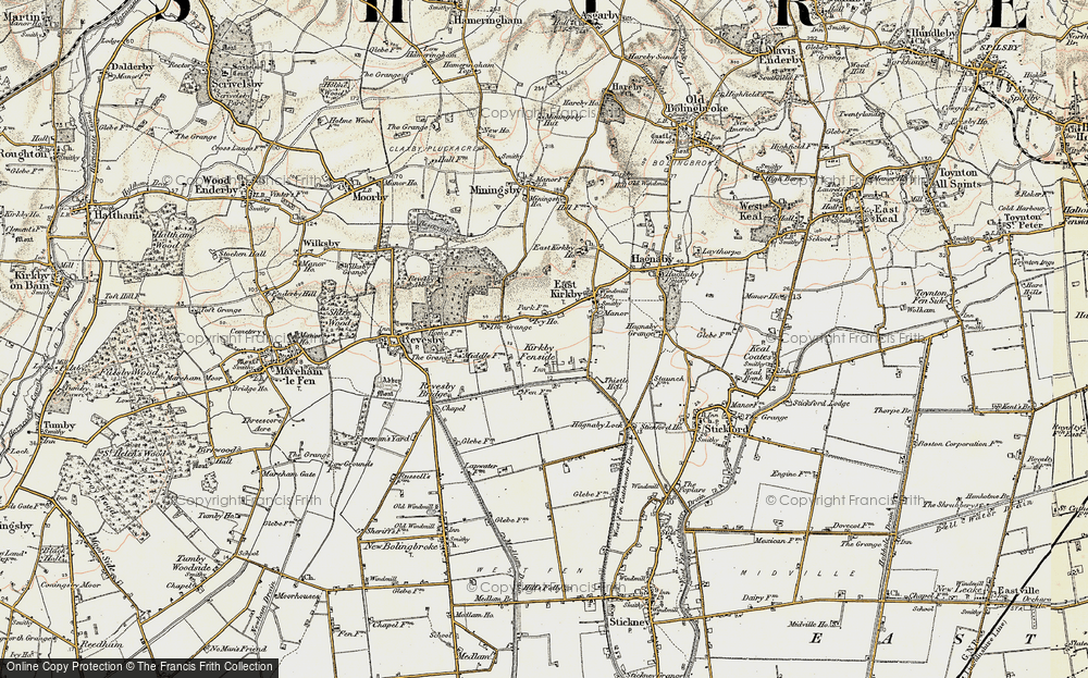 Old Map of Kirkby Fenside, 1901-1903 in 1901-1903