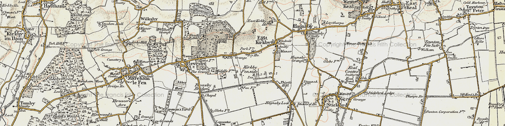 Old map of Kirkby Fenside in 1901-1903