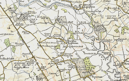 Old map of Kirkby Fleetham in 1903-1904
