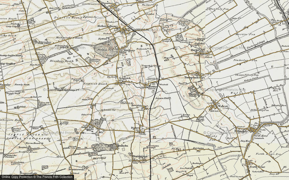 Old Map of Kirkby Green, 1902-1903 in 1902-1903