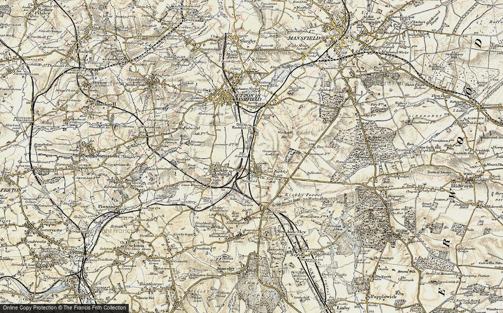 Old Map of Historic Map covering Boar Hill in 1902-1903