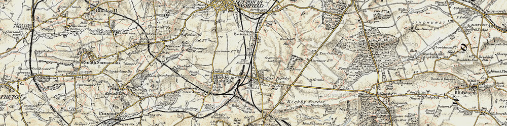 Old map of Kirkby-In-Ashfield in 1902-1903