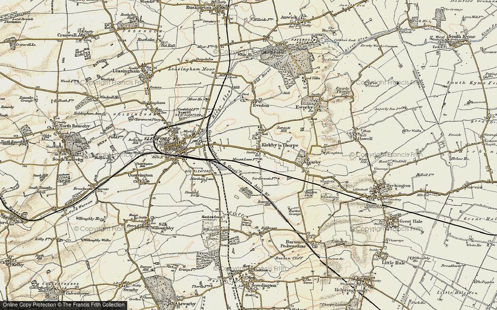 Old Map of Kirkby la Thorpe, 1902-1903 in 1902-1903