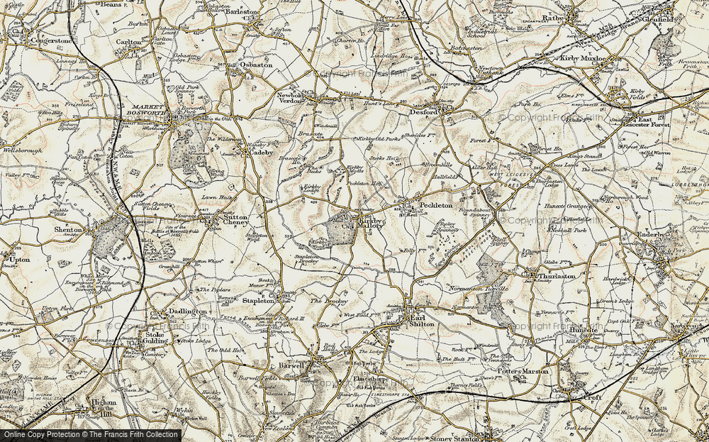 Old Map of Kirkby Mallory, 1901-1903 in 1901-1903