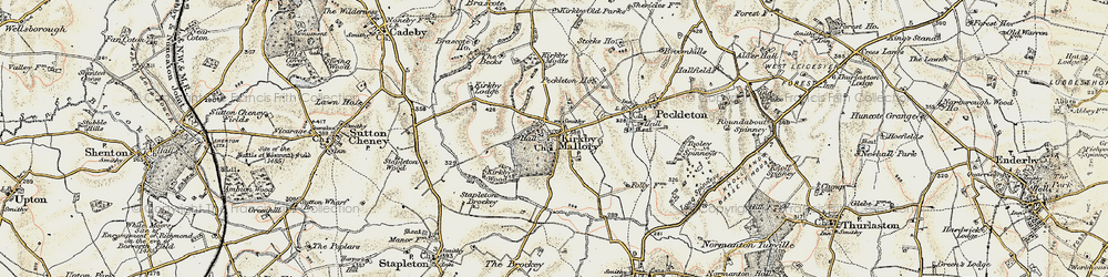 Old map of Kirkby Mallory in 1901-1903
