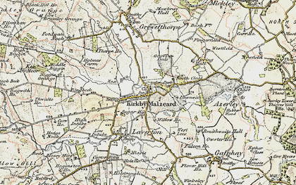 Old map of Kirkby Malzeard in 1903-1904