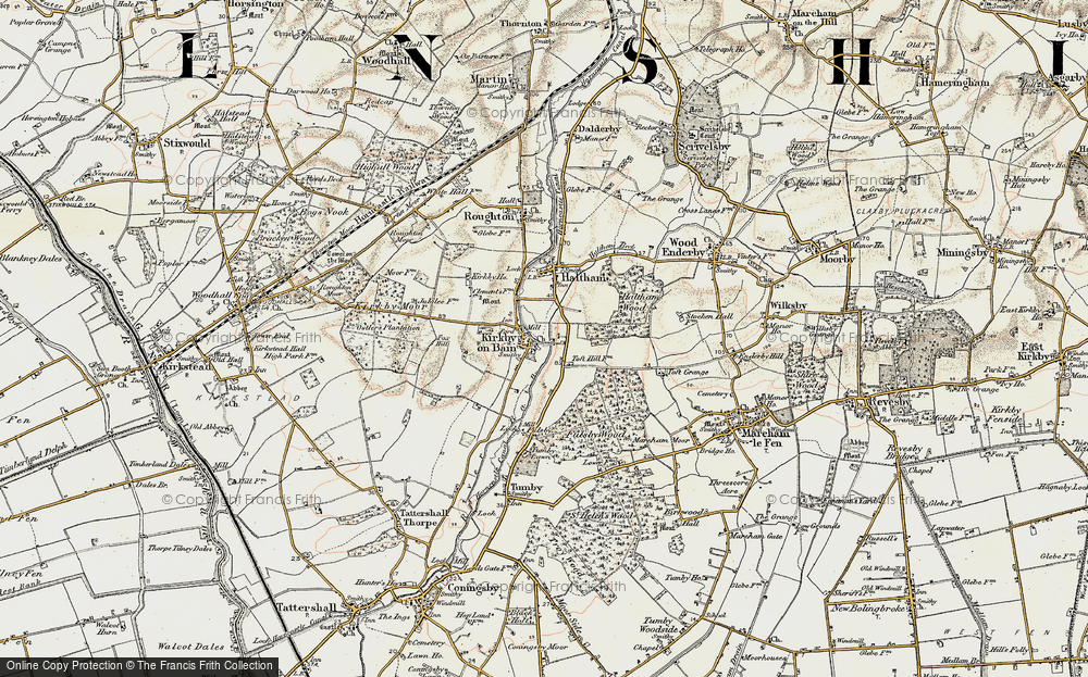 Old Map of Kirkby on Bain, 1902-1903 in 1902-1903