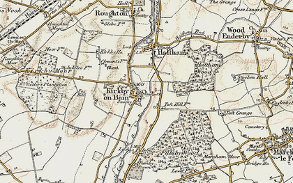Old map of Kirkby on Bain in 1902-1903