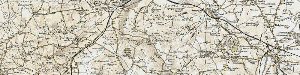 Old map of Barrowby in 1903-1904