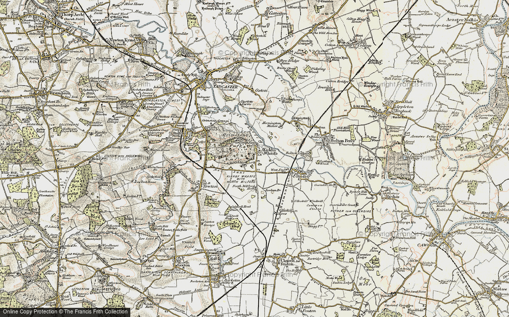 Old Map of Kirkby Wharfe, 1903 in 1903