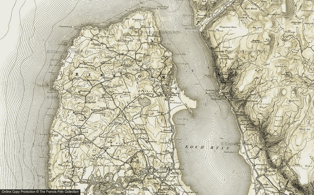 Old Map of Historic Map covering Balgown Moss in 1905
