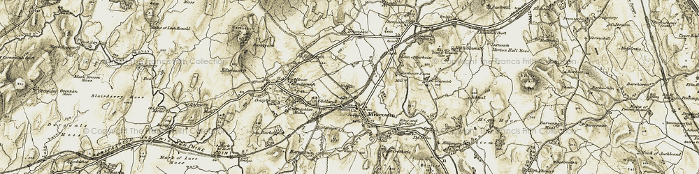 Old map of Kirkcowan in 1905
