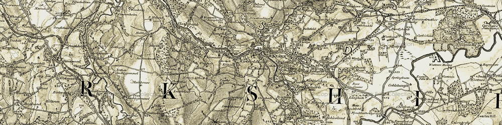 Old map of Kirkfieldbank in 1904-1905