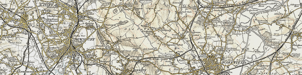 Old map of Kirkhamgate in 1903