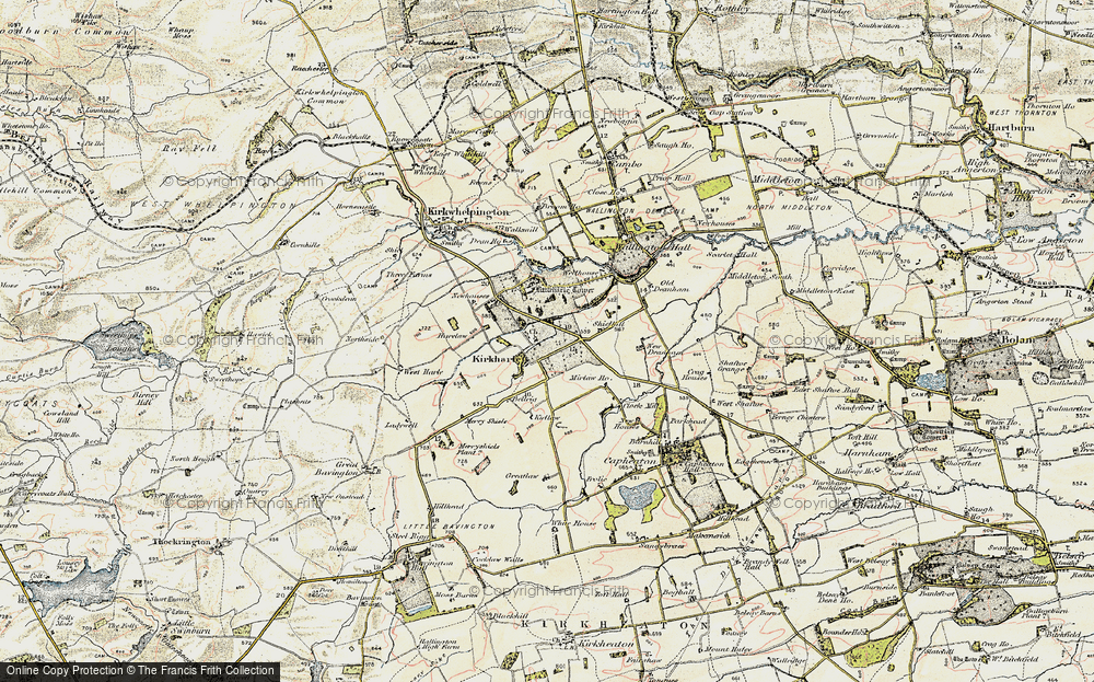 Old Map of Kirkharle, 1901-1903 in 1901-1903