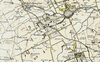 Old map of Kirkharle in 1901-1903