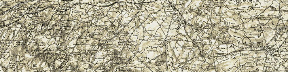 Old map of Kirkhill in 1904-1905