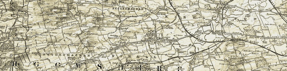Old map of Kirkhill in 1904