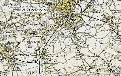 Old map of Kirkholt in 1903