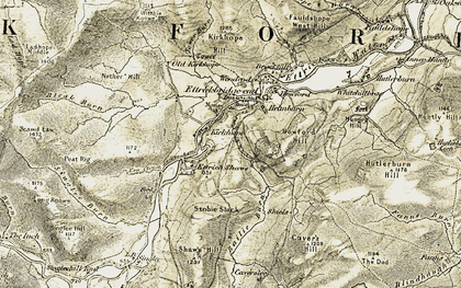 Old map of Kirkhope in 1901-1904
