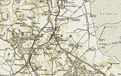 Old map of Kirkinner in 1905