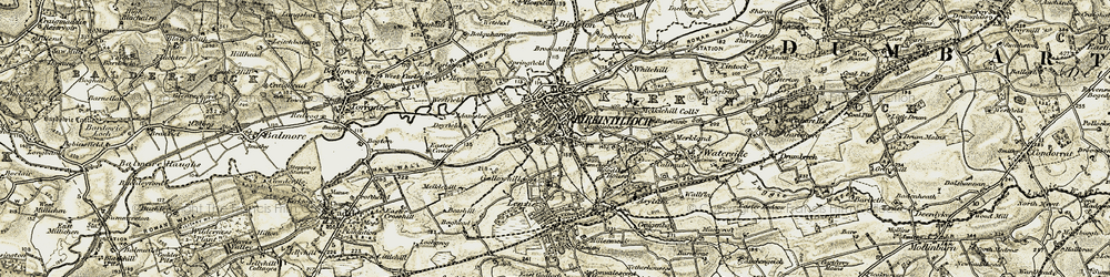 Old map of Kirkintilloch in 1904-1905