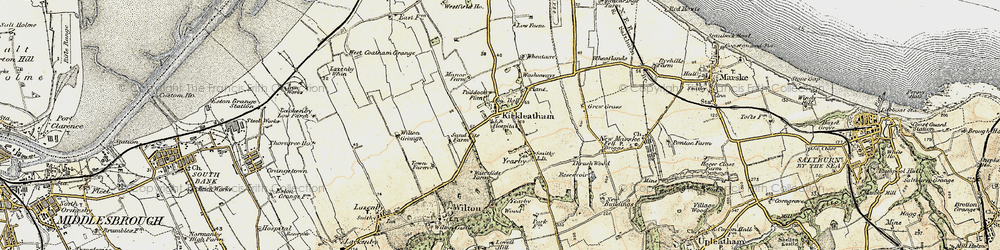 Old map of Kirkleatham in 1903-1904
