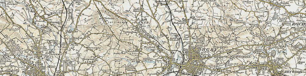 Old map of Kirklees in 1903
