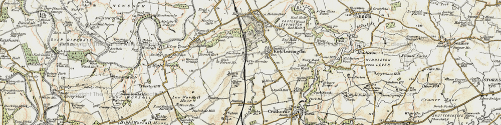 Old map of Kirklevington in 1903-1904